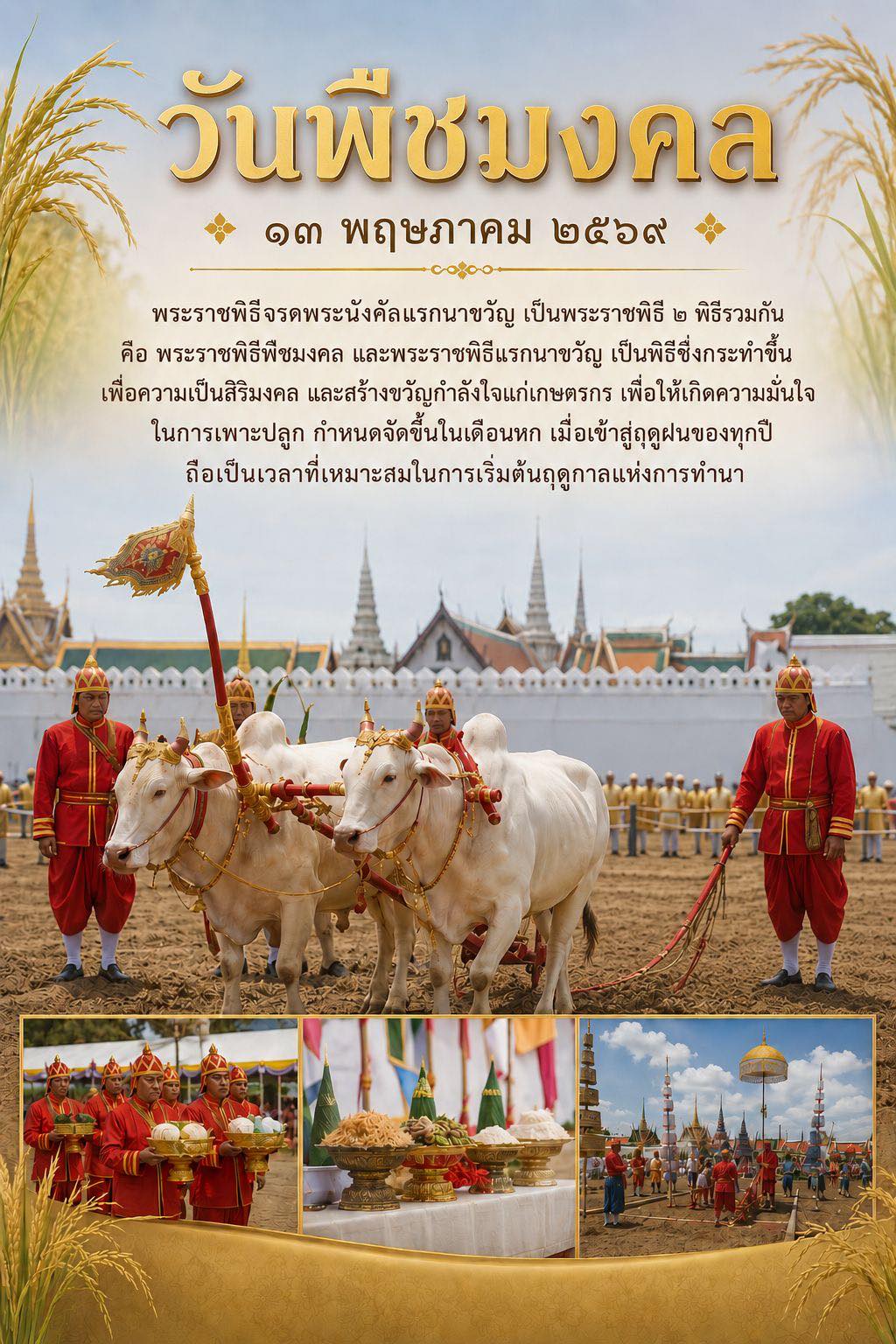 วันพืชมงคล ๑๓ พฤษภาคม ๒๕๖๙